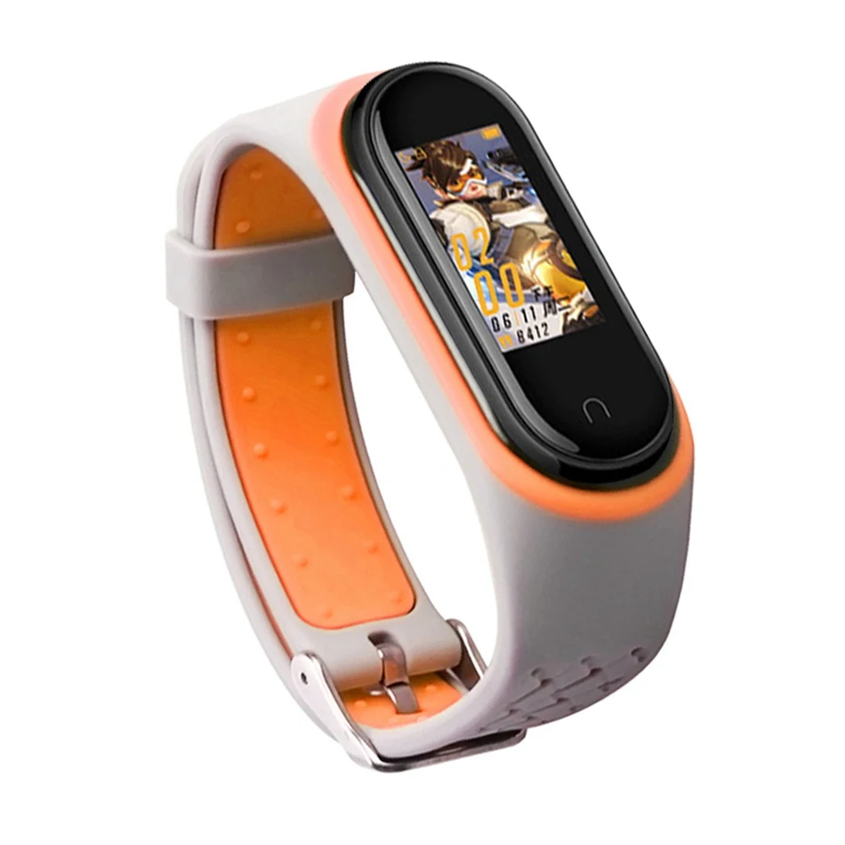 Для Xiaomi mi Band 4 спортивные часы на ремешке силиконовый браслет для mi Band 3/4 браслет Smart mi band 4 NFC ремешок Карлос Корреа аксессуары - Цвет: Style1 Gray Orange