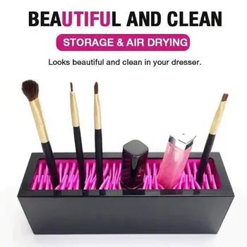 

Silicone Makeup Brush Holder Dust-proof Brush Box Makeup Holder Women Brush Organizer Cosmetic Storage Makeup Case Makeup Tools
