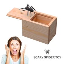 Boîte effrayante en bois pour farces, boîte en forme d'araignée, cadeau de haute qualité