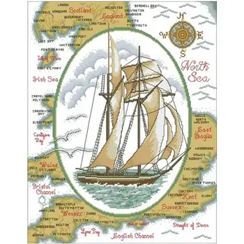 

Marine log patterns Counted Cross Stitch 11CT 14CT 18CT DIY wholesale Cross Stitch Kit Embroidery Needlework Sets home decor