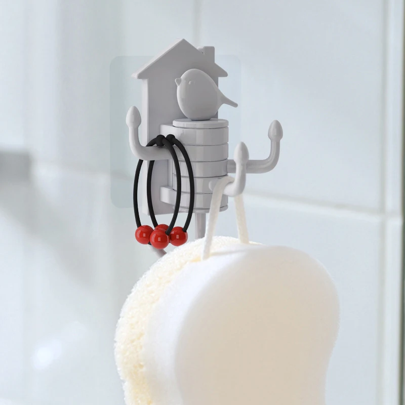 

1 pcs Bird Vertical Rotating Hooks Waterproof MultiFunction adhensive hook door hanger for bathroom kitchen accessories durable