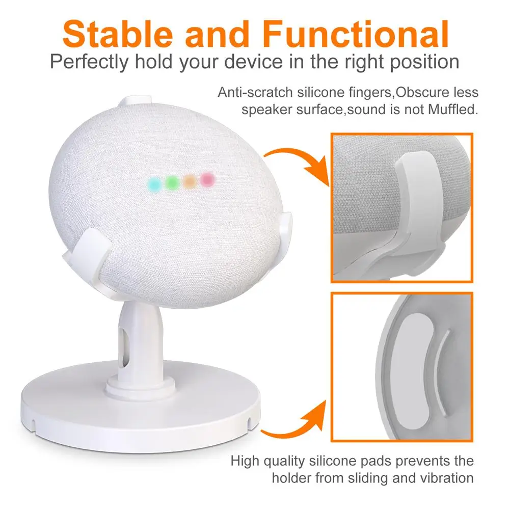 

Support For Google Home Mini Desktop Stand table holder 360 Degree Rotation Multi-angle Design Anti-scratch Anti-slip Holder