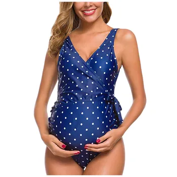 

pregnancy swimsuit Maternity Pregnant Tankinis Printed Dot Bikinis Swimsuit Beachwear Suit swimsuit купальник слитный