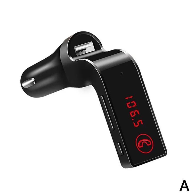 4-в-1 Hands Free Беспроводной Bluetooth FM передатчик G7+ AUX модулятор Автомобильный комплект MP3 плеер SD USB ЖК-дисплей автомобильные аксессуары - Название цвета: black