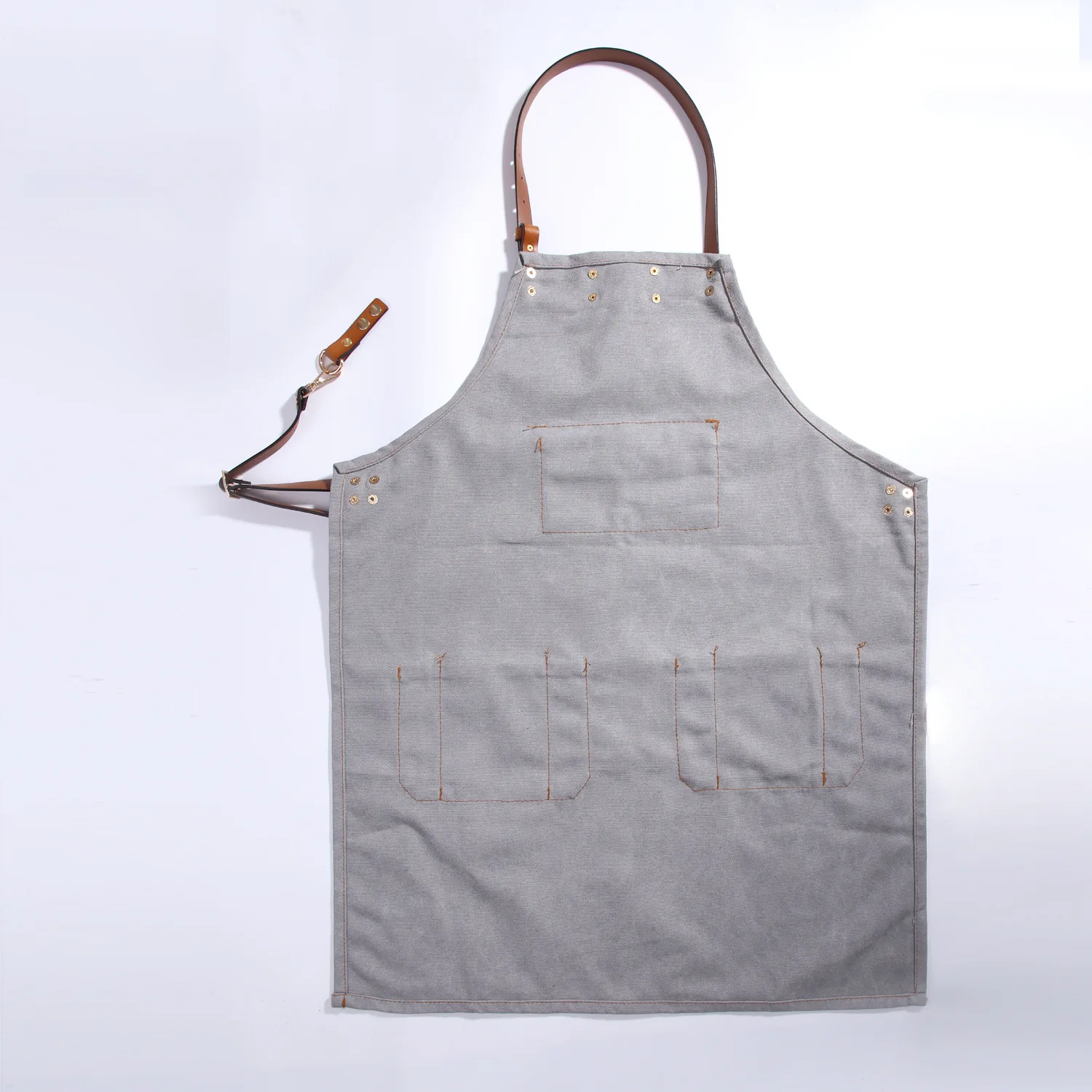 Ковбойский фартук из натуральной кожи с логотипом Barista Baker