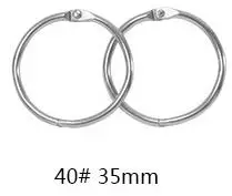 10pcs/pack Metal Easy Ring Paper Book Various models Loose Leaf Binder Bronze Silver Ring Keychain Key Ring - Цвет: 35mm