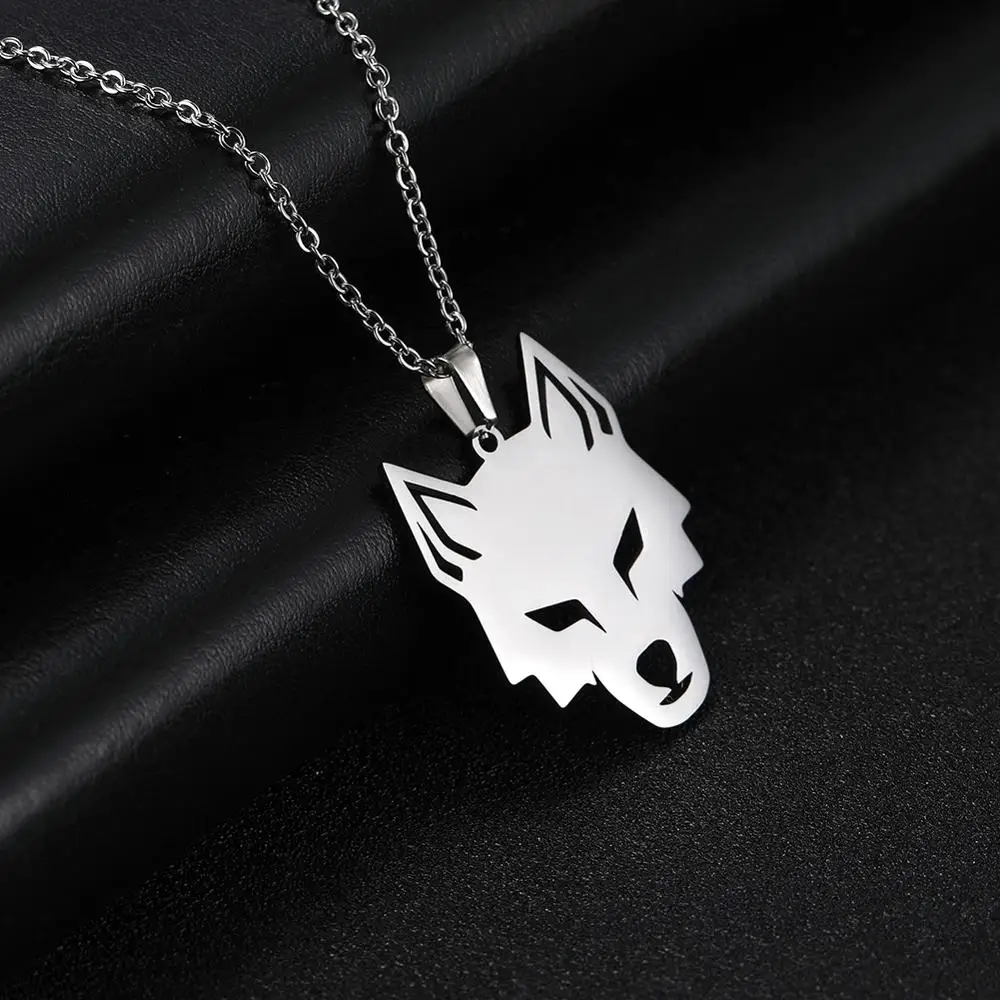 Fox Silver Myshape 316L нержавеющая сталь собака свинья лиса птица Панда Сова Drangon кошка носорог коала мать Животное подвеска, золотая цепочка - Окраска металла: Fox Silver
