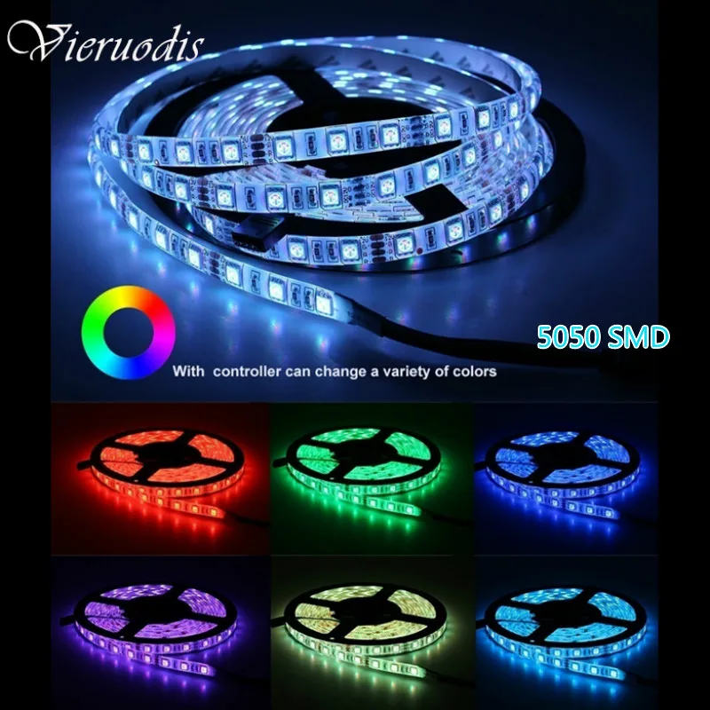 Us 1 03 12 Off 1m 2m 5m Led Strip Light 5050 Dc12v Flexible High Brightness Light Bar Waterproof Interior Home Decoration Decor Lamp Tape In Led