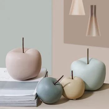 

Nordic Creative Ceramics Apple Decoration Simple Living room TV cabinet Home Sweet Ornaments For Wedding Adornment Crafts Gift