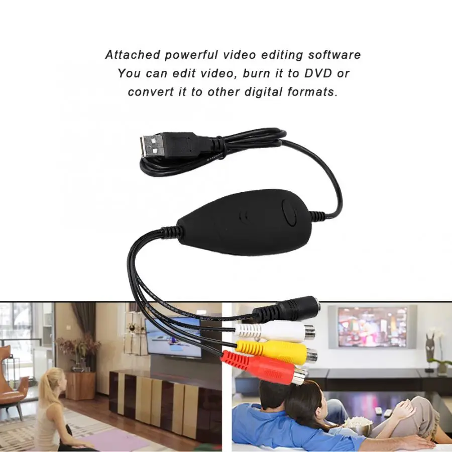 Плата ТВ-тюнера для ПК USB2.0 Video Audio HD Live Broadcast, карта сбора данных с программным обеспечением для видеомонтажа, карта памяти