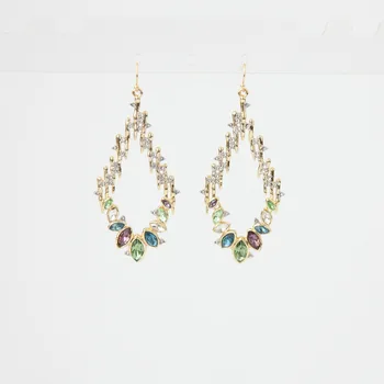 

Europe and the United States Ornament Diamond Gem Crystal Mosaic Wild Earrings Ear Stud Female