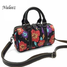 Nuleez сумка из натуральной овчины женская мягкая цветная сумка с цветочным рисунком Винтажный стиль Новинка