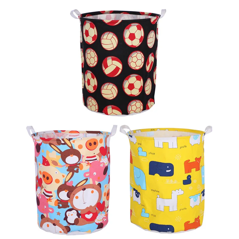 Round Cotton Linen Laundry Basket,Collapsible Laundry Hamper, Large Storage  Bin for Nursery Hamper and Kids Room|Storage Baskets| - AliExpress