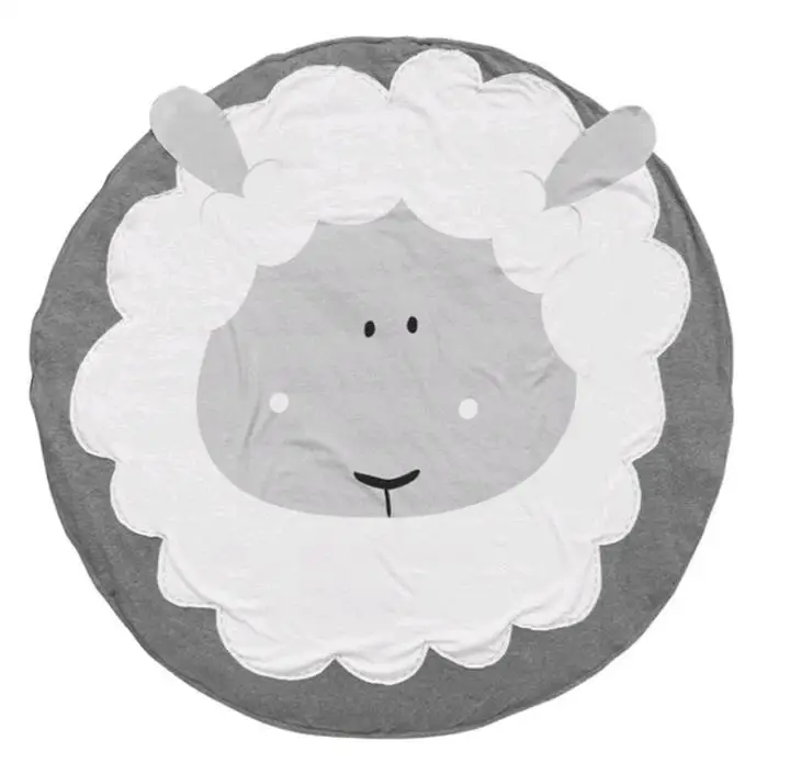 Sheep Круглый игровой коврик, Мультяшные животные, коврики для детей, Декор, фото реквизит, коврик для ребенка, ползающее одеяло, ковер, коврики для детской комнаты, декор для детской комнаты - Цвет: Sheep