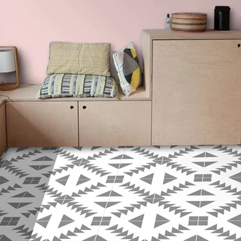 

10pcs DIY Black Grey Decor Floor Tile Stickers Wall Sticker Removable Waterpoof Floor Sticker Wall Art Livingroom 10/15/20/30cm