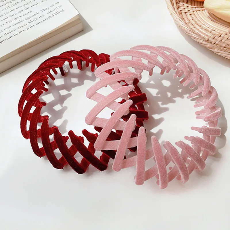 Women's Hair Accessories Fashion Women Bun Crystal Velvet Hair Claw Horsetail Buckle Hair Clip Bird Nest Expanding Hair Accessories Female Ponytail bride headband