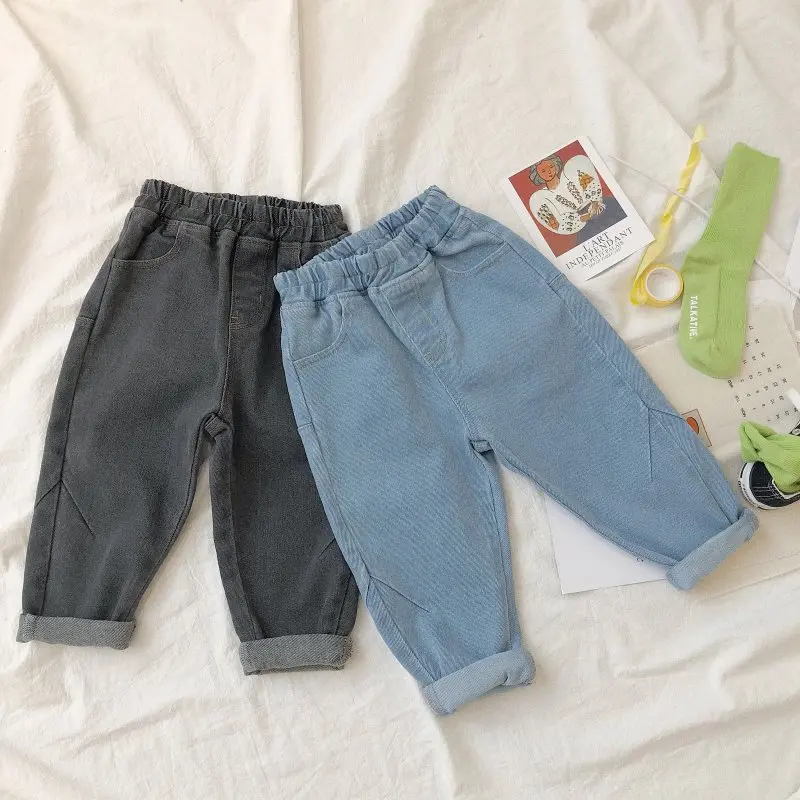 Cheeriokids19 Осенние новые продукты детская одежда детские универсальные джинсы в Корейском стиле детские осенние мягкие брюки