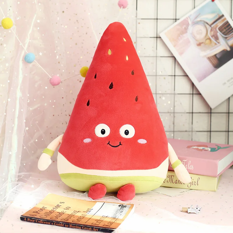 Kawaii улыбка мультфильм арбуз плюшевые набивные куклы, игрушки, мягкий хлопок фрукты Подушка Детские Девочки Подарки на день Святого Валентина