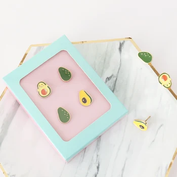 

4pcs/box Avocado Shape Push Pins Office Binding Cork Board Safety Colored Pin Thumbtack for Office School Stationery Gift