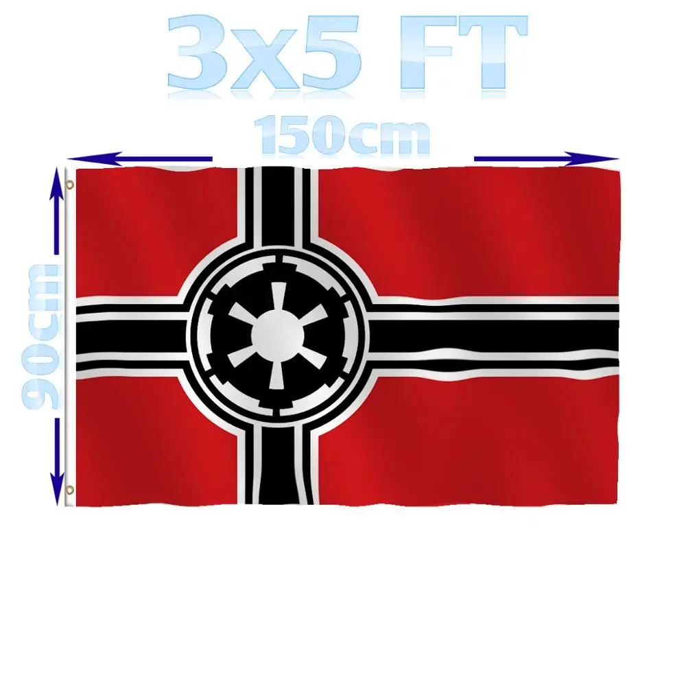 

BENFACTORY Store 3x5 feet Star War Ensign Germany Flag Single Layer 100D Polyester with Brass Grommets Indoor Outdoor