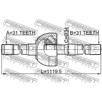 

Shaft drive joint for NISSAN Patrol SAFARI Y61) FEBEST 0214-y61lh