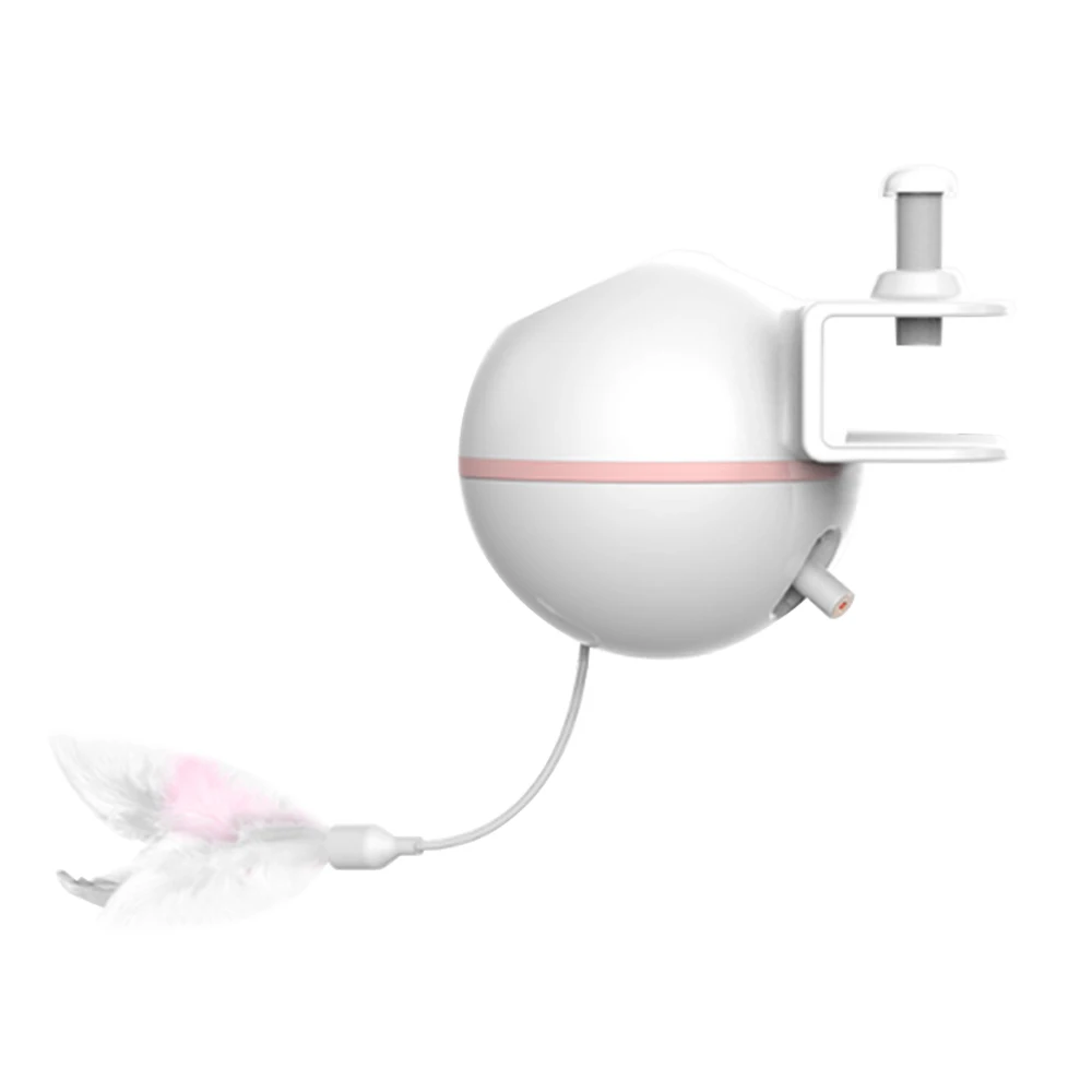 Pink Милая смешная игрушка для питомца собака кошка USB электрическая звуковая игрушка с пером колокольчик головоломка интерактивная обучающая игрушка для кошек товары для домашних животных - Цвет: Pink