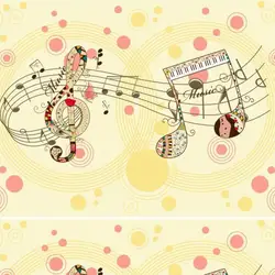 Бесплатная доставка пользовательские обои мультфильм музыкальная нота бесшовные стены обои стереоскопического 3d росписи живые стены обои