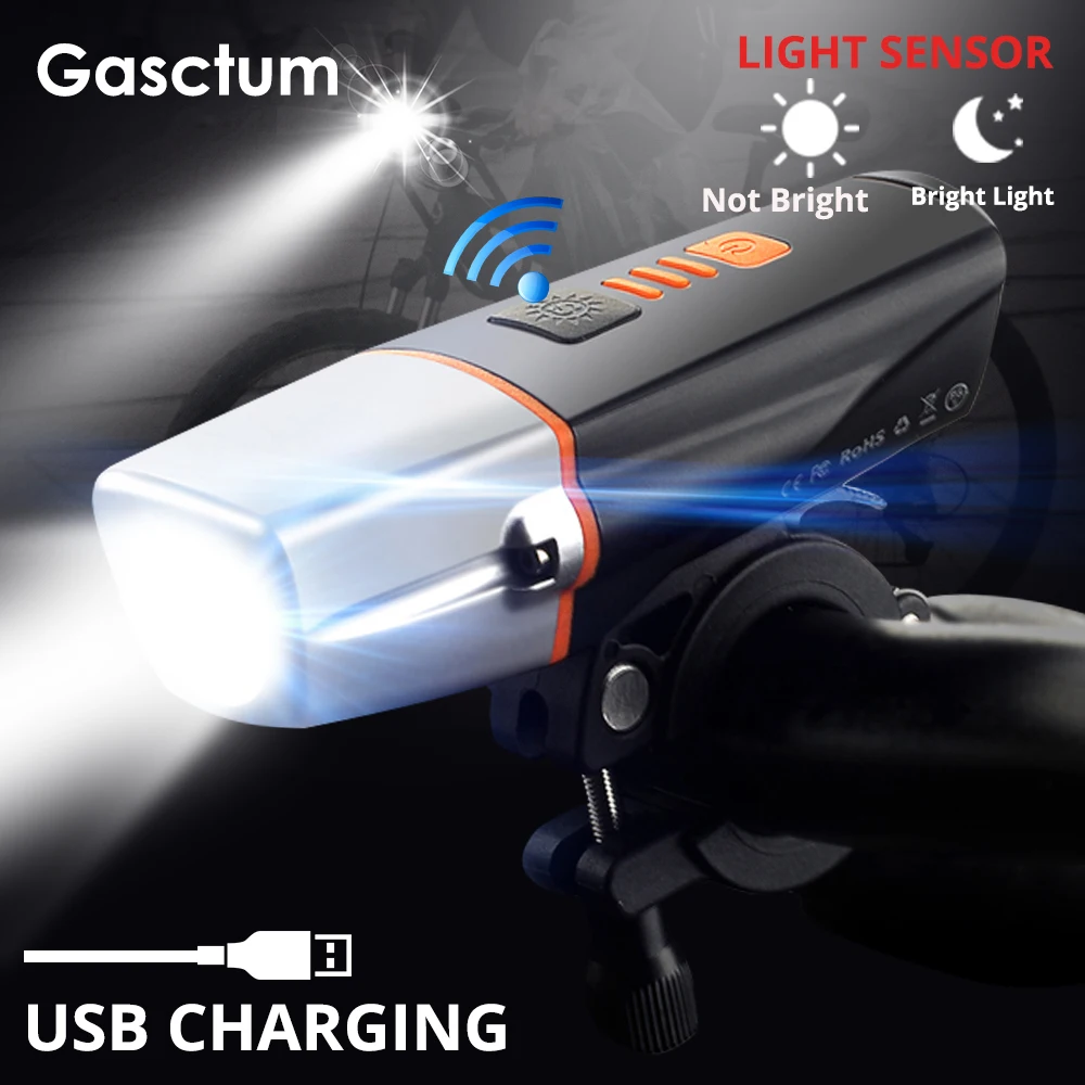 

15000 Lumens Induction Bicycle Front Light USB Rechargeable Smart Headlight T6 LED Bike Lamp Cycle bike Light with Taillight