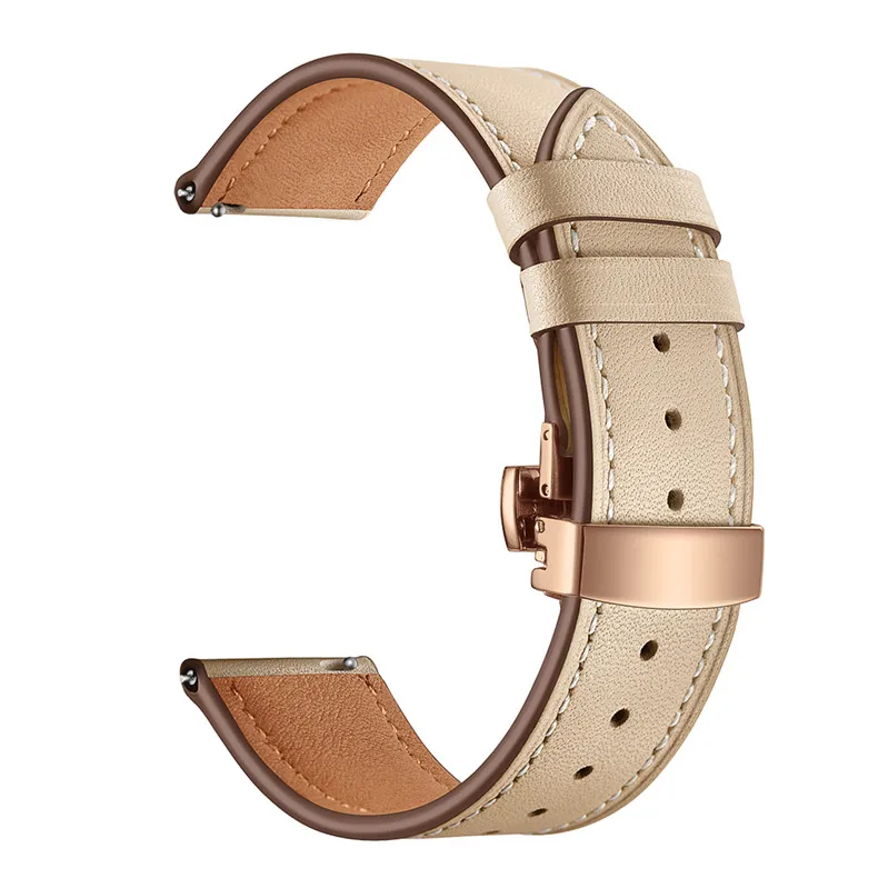 Итальянский кожаный ремешок для samsung gear s3 galaxy watch 46 мм 22 мм часы браслет huawei часы gt ремешок Бабочка Пряжка 46