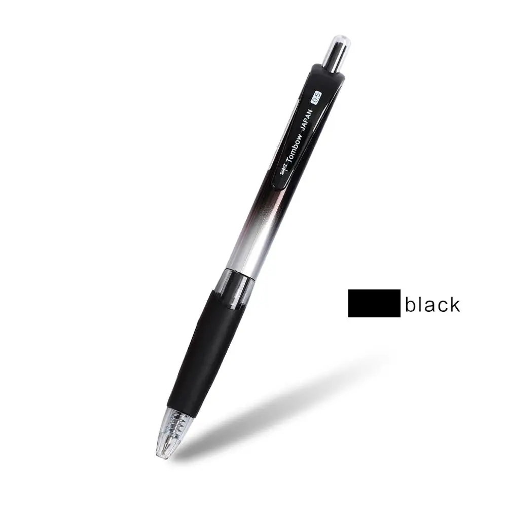 1 шт., 0,5 мм, TOMBOW, простая гелевая ручка, гладкое письмо, черный, синий, красный цвет, нейтральная ручка, Офисная деловая ручка, принадлежности - Цвет: black