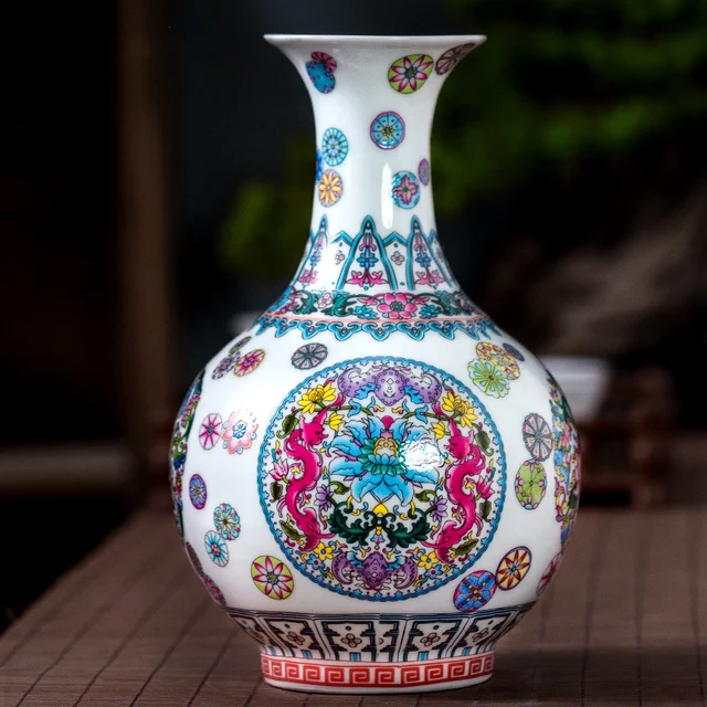 Jingdezhen Vase Ceramic Vase Antique Home Living Room Flower Arrangement Wine Cabinet Porcelain Ornaments 1