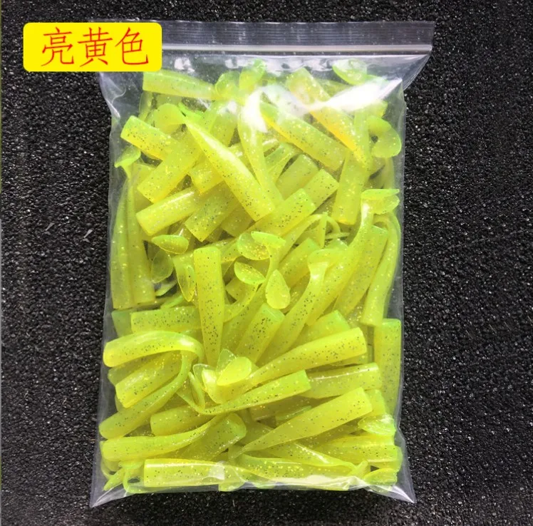 

100pcs 8.5cm/7g mackerel grub soft bait soft fishing lure with sharp fishing hook long casting bait bass lure jig head bait