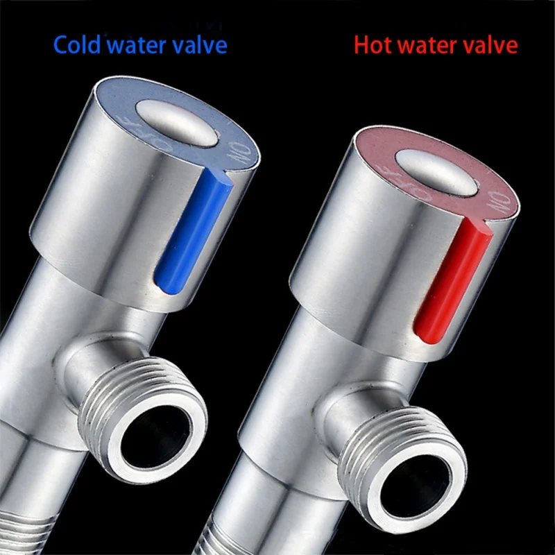 

stainless steel hot and cold water triangle valve flow control valve three-way valve thread bathroom angle valve 2020