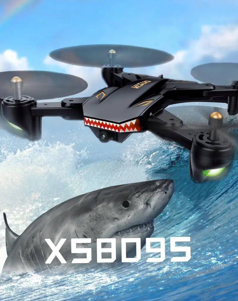HobbyLane XS809S четырехосный летательный аппарат Дрон 720P wifi FPV складной с HD широкоугольной камерой Радиоуправляемый квадрокоптер