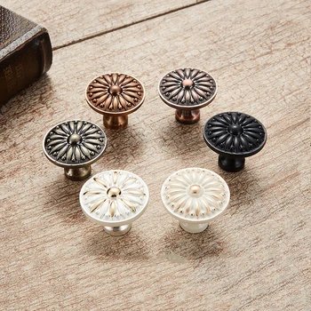 

1pcs Household Retro Red Bronze Kitchen Cabinet Knobs Cupboard Door Zinc Alloy Handles Vintage Wardrobe Handle Drawer Pulls