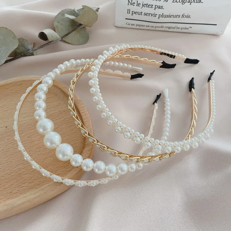 Haarbänder aus Metall für Frauen, Haarschmuck, Designer-Band, Reifen, Schleife, Hochzeit, Perlen-Stirnband, Metall-Braut-Kopfbedeckung, Bänder, Clip – Detail 7