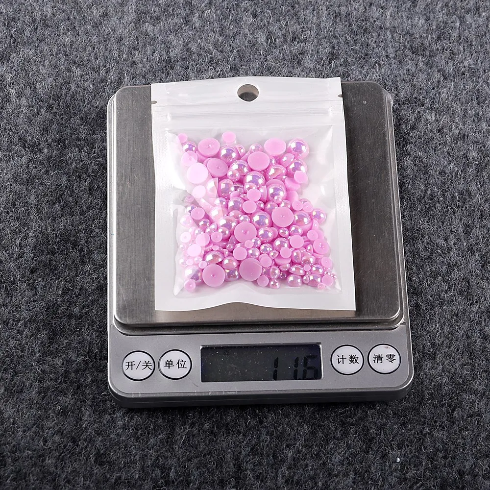 Plastic Beads Acrylic Craft Beads Acrylic Beads Resin Beads Abs Beads Imitation Pearl Beads Multi Size AB Colors Half Pearl 1.5mm To 10mm Craft ABS Resin Flatback Half round Imitation Pearls DIY Beads