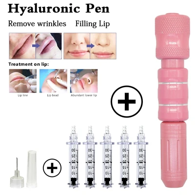 pen set Вращающийся мезо пистолет для инъекций гиалуроновая ручка 0,3 мл розовая Гиалуроновая кислота ручка для лица губы наполнитель инжектор неинвазивный ингалятор - Номер модели: pen set