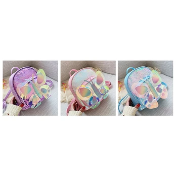 

Children Mini Backpack Cute Butterfly Sequin School Bags for Kids Girl Small School Leather Backpack Book Bag