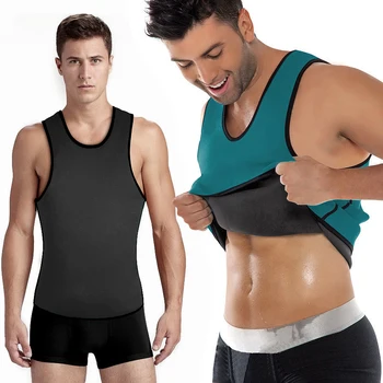 

FITLIFE Men Sweat Waist Trainer Slimming Vest Neoprene Weight Loss Body Shaper Tummy Trimmer Sauna Shirt Fat Burning Fitness