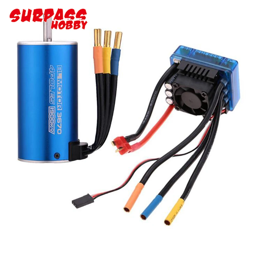 

2pcs/set RC3670 2150KV 1900KV 4 poles Sensorless Brushless Motor with 80A ESC Combo Set for 1/8 RC Car Truck