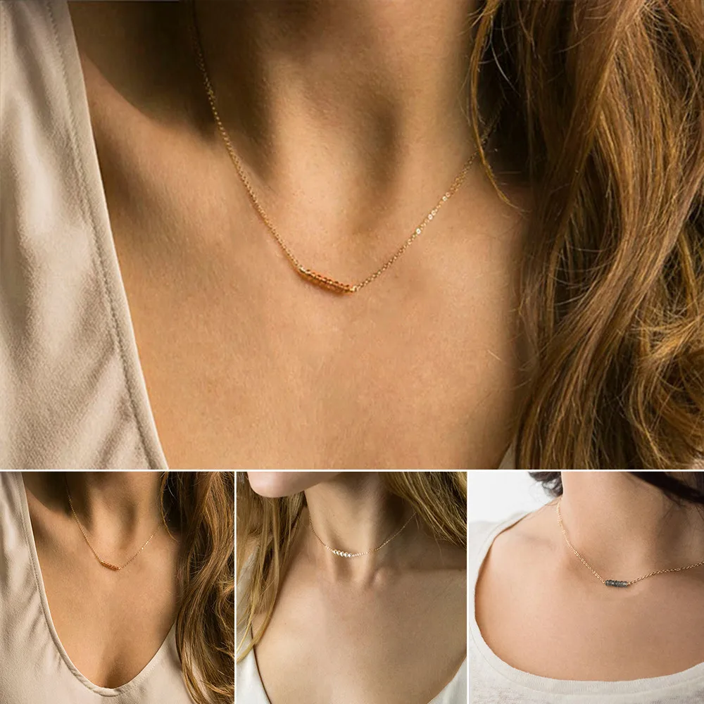 Женское Ожерелье из нержавеющей стали Visunion элегантное ожерелье 316L с кристаллами