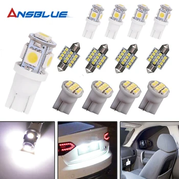 

13PCS Pure White LED Lights Interior Package Kit for Dome License Plate Lamp Bulbs