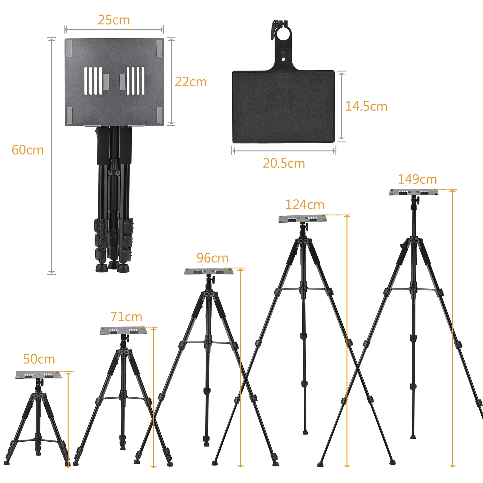 Projector Stand Tripod Portable Laptop Tripod Stand Adjustable Height 19.6 Inch to 58.6Inch w/ Plate for Projector Laptop 3 Projector Stand Tripod Portable Laptop Tripod Stand Adjustable Height 19.6 Inch to 58.6Inch w/ Plate for Projector Laptop - Image 3