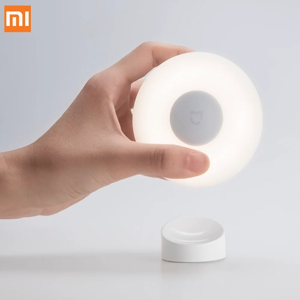 

2019 Xiaomi Mijia Led Night Light 2 Double Brightness Adjustable Photosensitive Human Body Sensor 360 Rotating Night Lamp