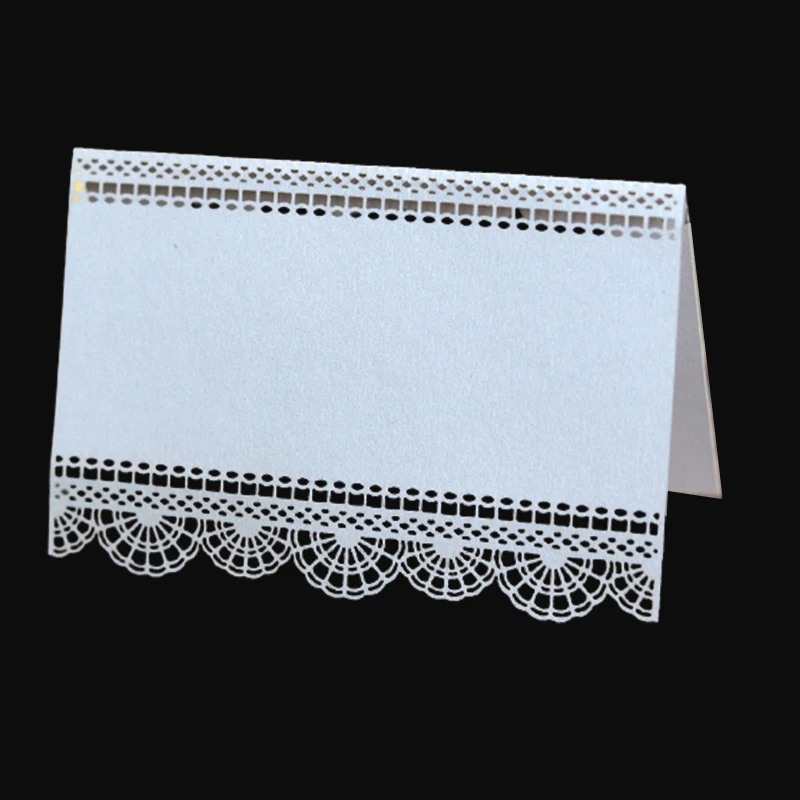 50pcs Flower Laser Cut Table Name Place Cards Lace Name Message Setting Card Greeting Wedding Card Baby Shower Party Favor Decor