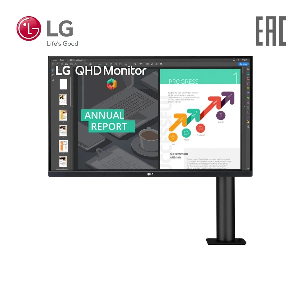 Quad HD IPS монитор LG Ergo 27 дюймов 27QN880-B | Компьютеры и офис
