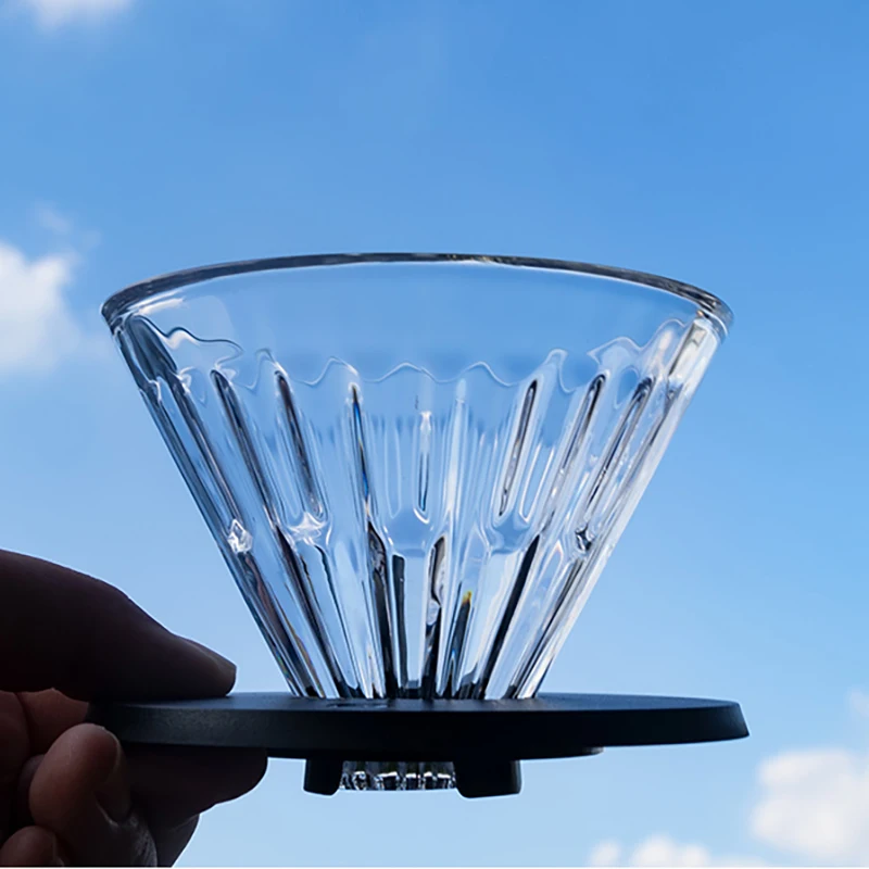 TIMEMORE Glass Crystal Eye coffee dripper pour over Filter coffee maker Conical glass washable coffee filter plastic holder