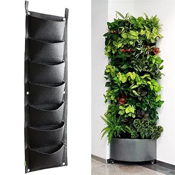 

Home Vertical Garden Flower Vegetable Wall Mount Non Woven Grow Large 7 Pocket Planting Bag