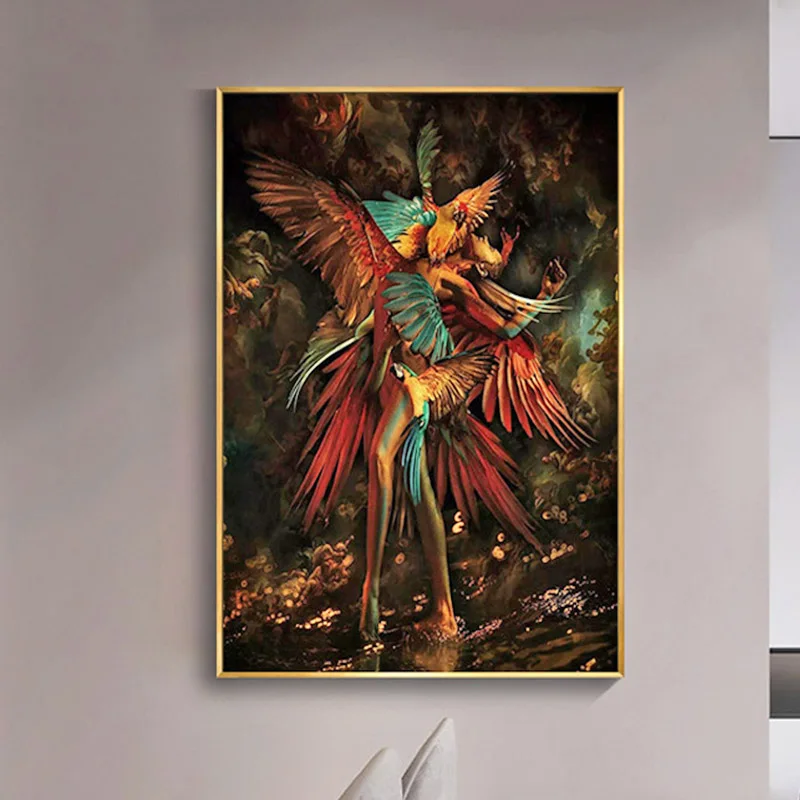 parrot girl DIY diamond painting Dancing lady diamind painting box mosaic embroidery full square round drill home decor